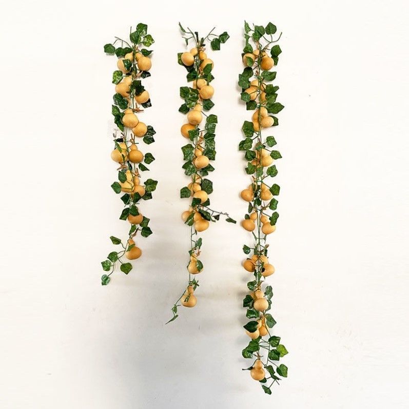 天然小葫芦挂件挂饰客厅家用装饰藤条藤蔓缠绕吊顶葫芦串塑料叶子