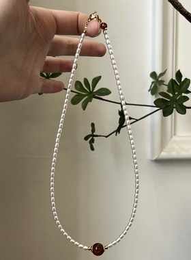 清仓孤品-捡漏合集天然水晶珍珠项链毛衣链红玛瑙多宝项链