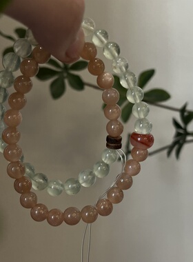 木火-天然紫锂辉紫水晶红幽灵绿檀木桃花生日礼物南红多圈石榴石