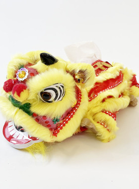 醒狮纸巾套盒舞狮摆件龙年中国风