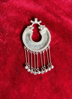 贵州苗银diy弯管形镶吊坠