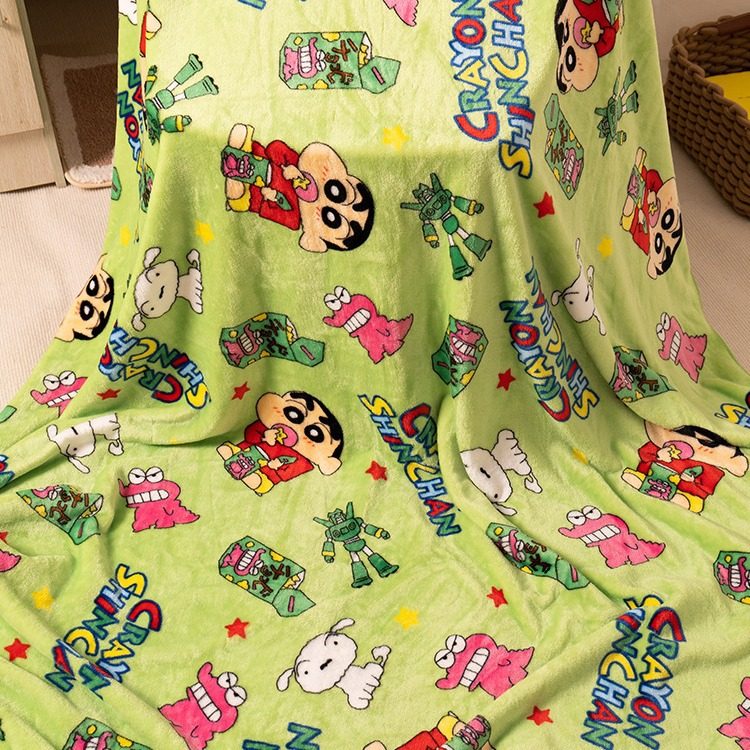 卡通蜡笔小新毛毯法兰绒学生办公室午睡盖毯可爱印花绒毯宿舍床单,淘宝优惠券,粉丝福利购,淘宝优惠卷