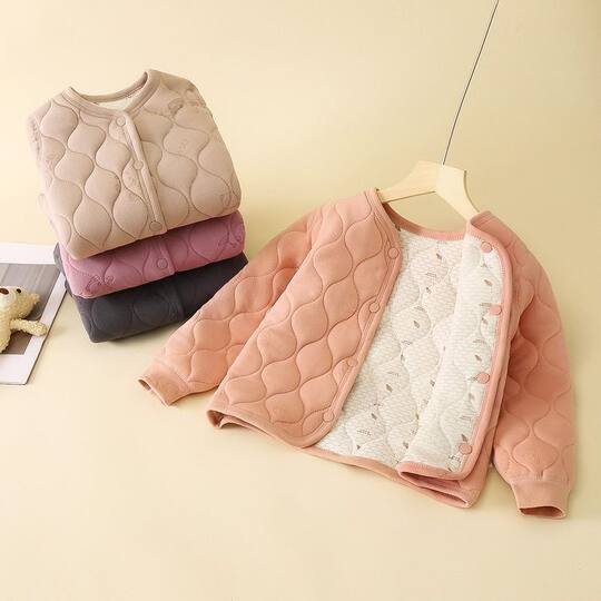 Three-layer quilted children's school uniform artifact autumn and winter new boys' thickened student warm cotton clothing girls' liner cotton jacket