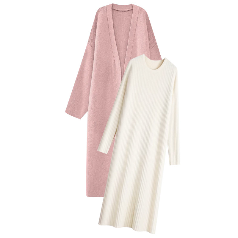 孕妇连衣裙套装2026新款宽松遮肚外套内搭打底中长款两件套秋冬装,淘宝优惠券,粉丝福利购,淘宝优惠卷