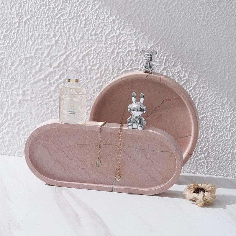ins北欧简约天然大理石盘子个性创意粉色收纳家居卫浴托盘装饰盘,淘宝优惠券,粉丝福利购,淘宝优惠卷