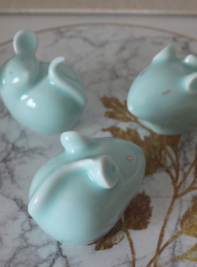 景德镇陶瓷可爱风小老鼠桌面摆件