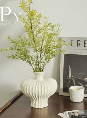 素烧陶瓷花瓶诧寂风瓷器摆件复古水培插花陶罐禅意餐桌桌面摆件