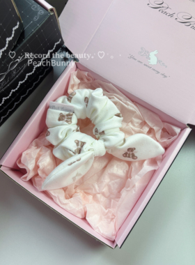 PeachBunny原创自制天使小熊蕾丝花边兔耳朵大肠发圈发饰头绳头饰