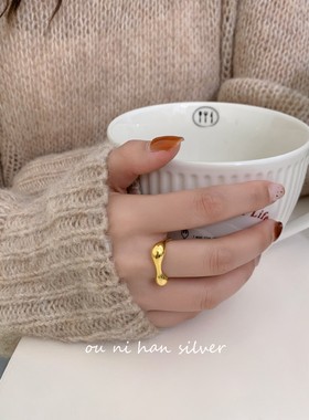 素圈戒指纯银韩版女性