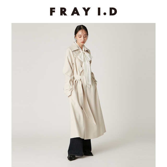 FRAY I.D2026 ພາກຮຽນ spring ແລະ summer ຜະລິດຕະພັນໃຫມ່ງ່າຍດາຍແລະ versatile lapel ສາຍ jacket windbreaker ຍາວ FWFC261003