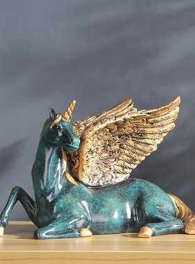 仙气飘飘独角兽飞马摆件