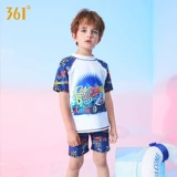 Детский купальник для мальчиков, подходит для подростков, короткий рукав