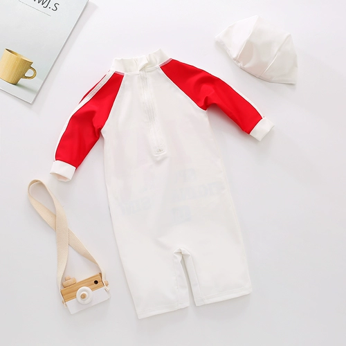 Детский быстросохнущий купальник для мальчиков, спортивный комплект, короткий рукав, защита от солнца