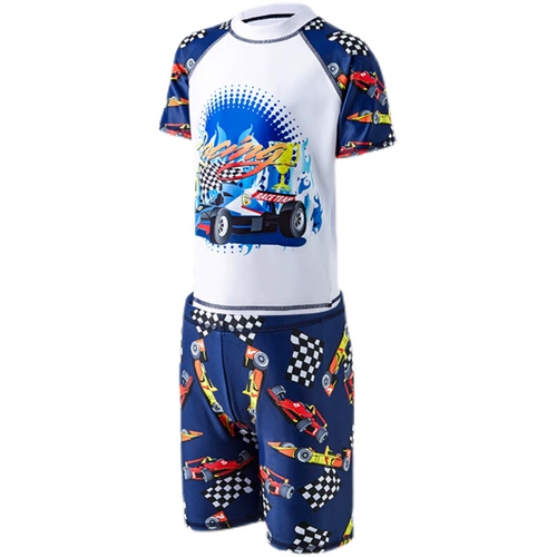 Детский купальник для мальчиков, подходит для подростков, короткий рукав