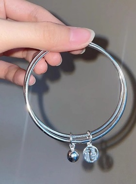 国风古韵双环福字手镯双环相扣设计融合传统福字元素彰显东方