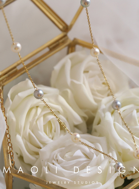 可调节14K包金天然淡水珍珠项链