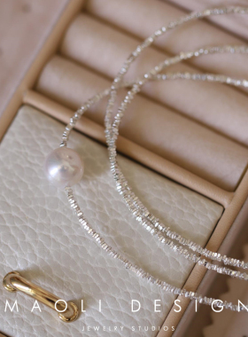 925纯银碎银子天然淡水珍珠项链