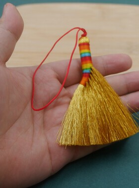 端午节绕彩线小扫把手工金线扫帚