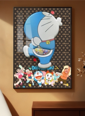 哆啦A梦立体手工缝制儿童房壁画