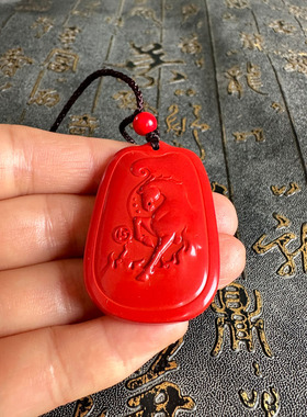 豁达客男女朱砂马到成功挂件玉牌