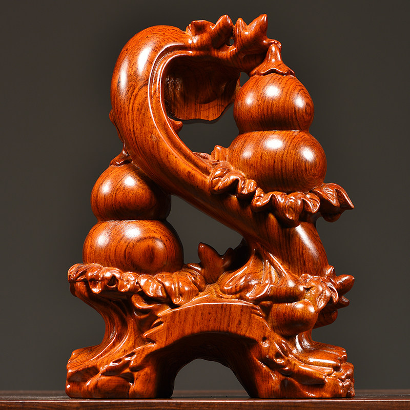 黑檀实木雕刻葫芦红木摆件家居客厅实木质办公室送礼品工艺装饰品,淘宝优惠券,粉丝福利购,淘宝优惠卷