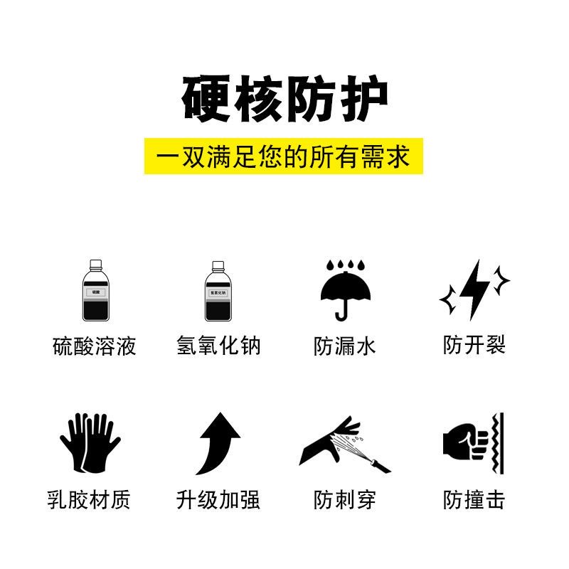 加长加厚工业耐酸碱手套化学实验室防腐蚀橡胶手套劳保耐磨耐用男-图1