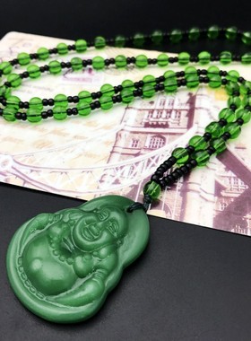 厂价直销观音佛仿玉石吊坠 带珠子项链 展销会地摊夜市跑江湖货源