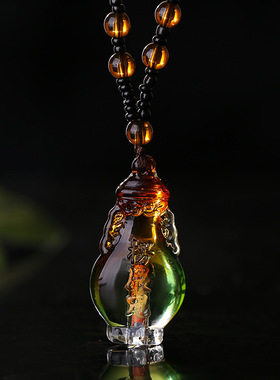 楞严咒吊坠出入平安琉璃情侣项链