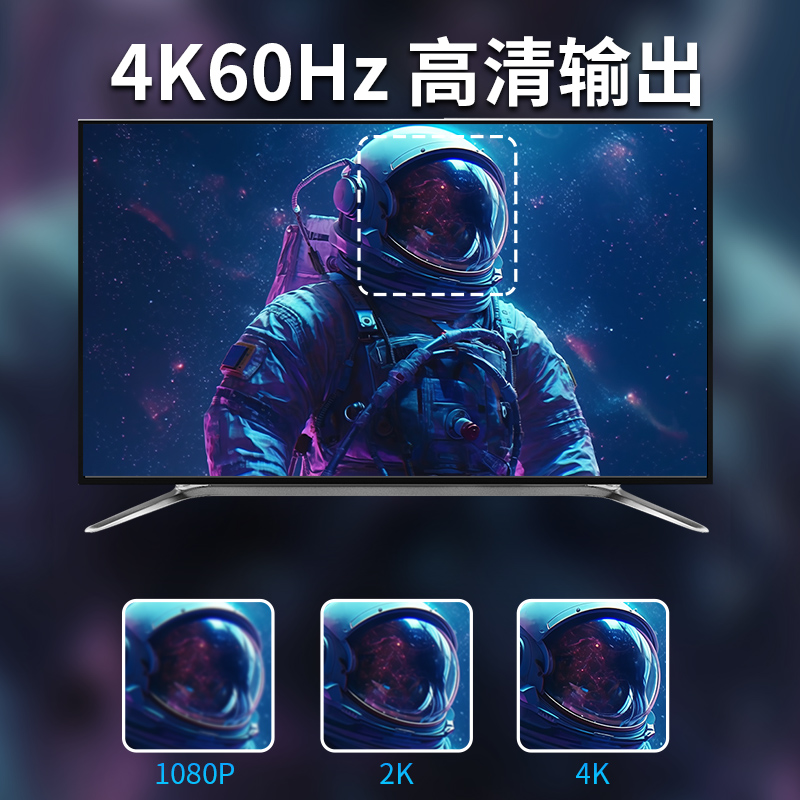 优联dp转hdmi转接线4k60hz高清dp1.2转hdmi2.0连接电脑主机笔记本