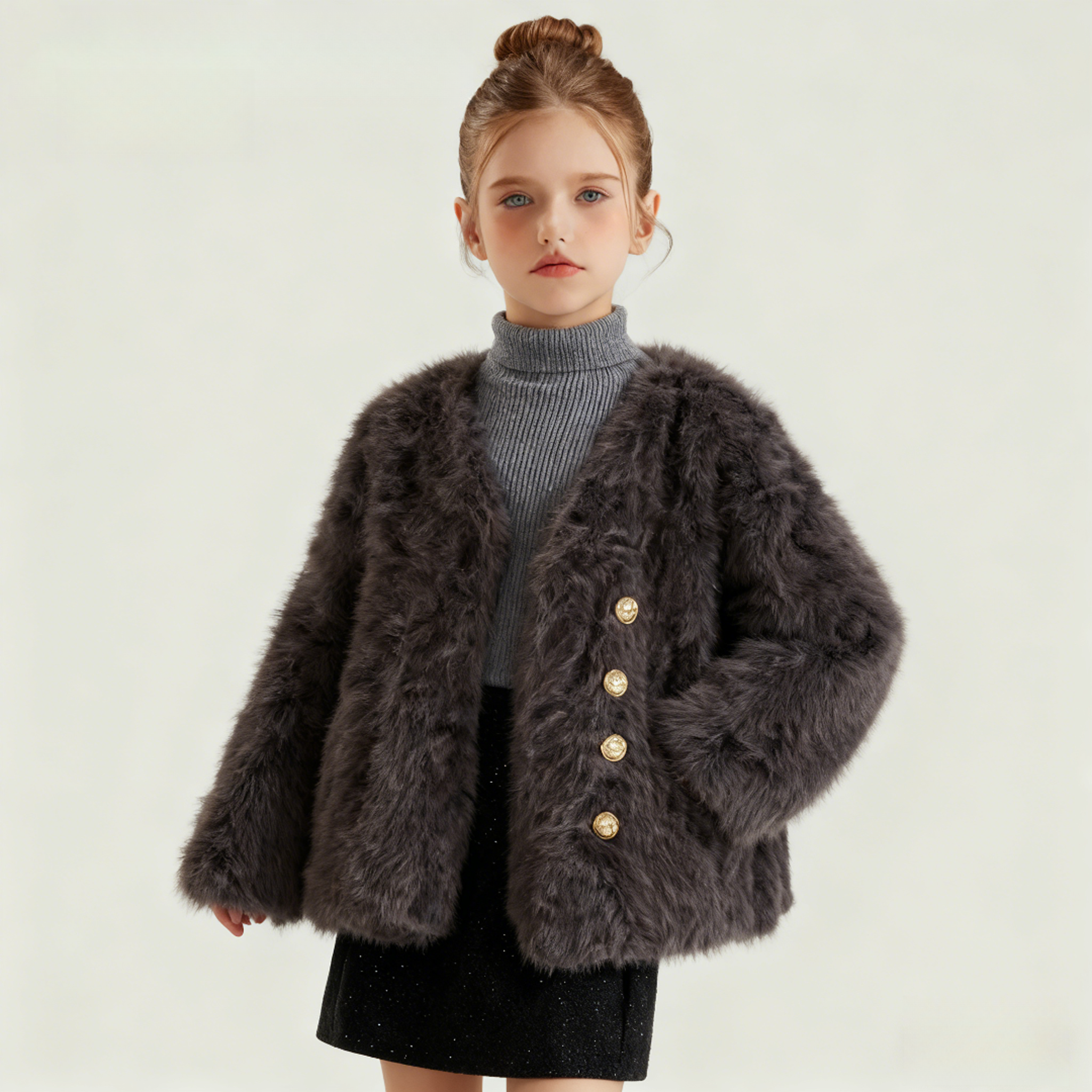 儿童皮草外套秋冬新款2025皮毛一体中大童短款女童毛毛大衣,淘宝优惠券,粉丝福利购,淘宝优惠卷