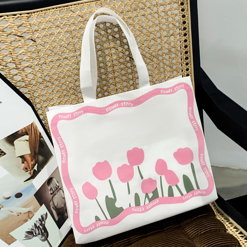 ins简约郁金香无纺布袋子腹膜手提袋加厚礼品袋衣服购物袋子定制,淘宝优惠券,粉丝福利购,淘宝优惠卷