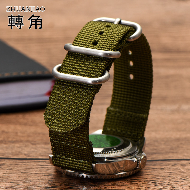 iwatch尼龙表带迷彩男精工帆布表带 转角饰品配件