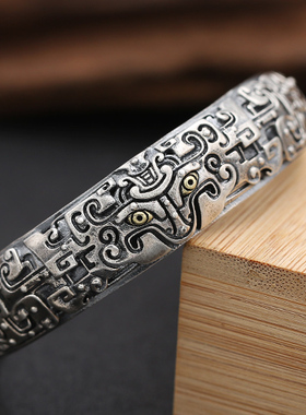 饰品做旧神兽饕餮男士霸气风手环