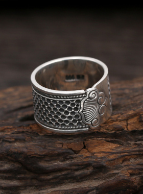 祥云s999鱼鳞顶针指套伸缩泰银