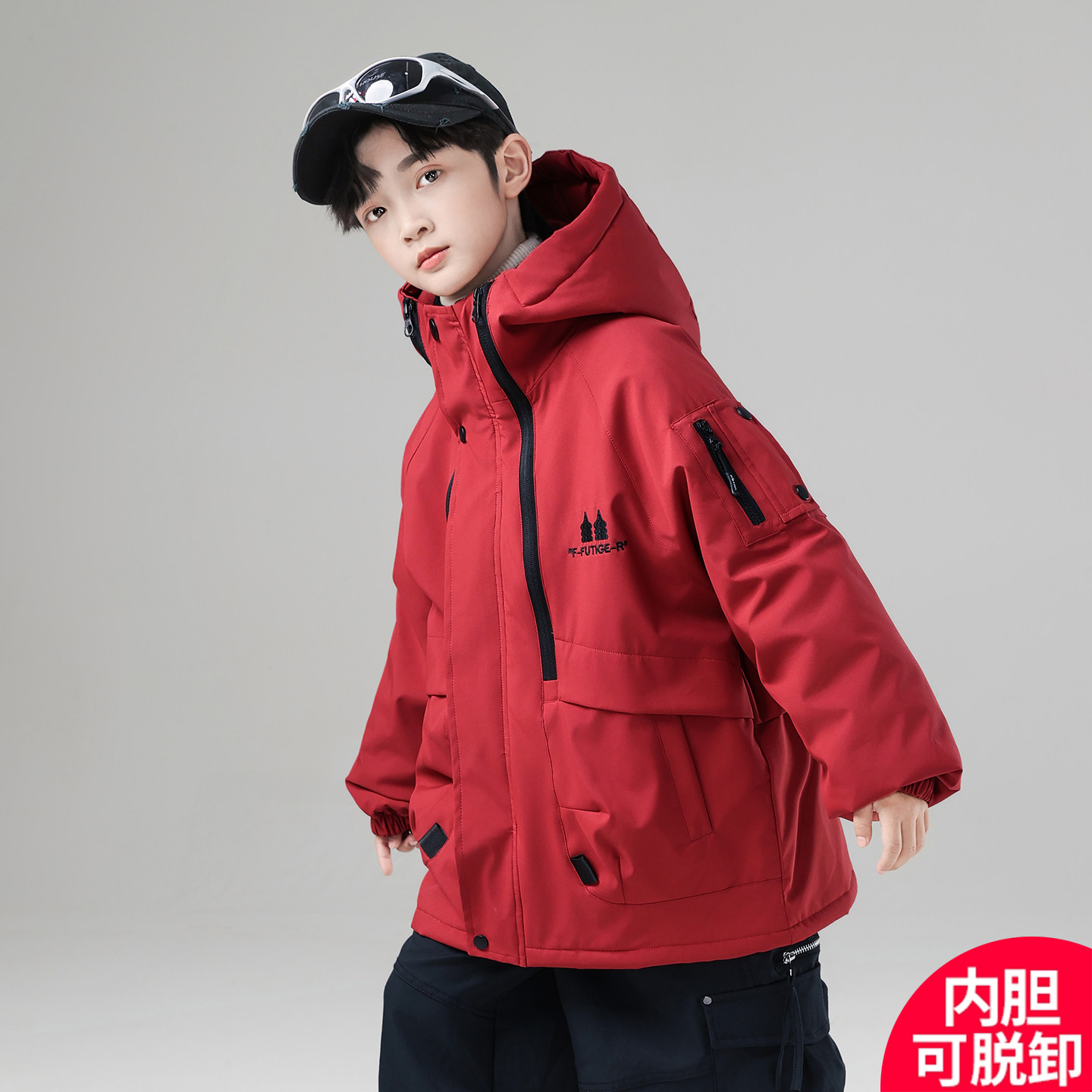 男童秋冬款外套加绒加厚2025新款中大童夹棉儿童冬季三合一冲锋衣,淘宝优惠券,粉丝福利购,淘宝优惠卷