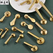Bronze Smith Brass Nordic American Solid Pure Copper Handle New Chinese Drawer Wardrobe Door Handle Whole Closet Cupboard handle