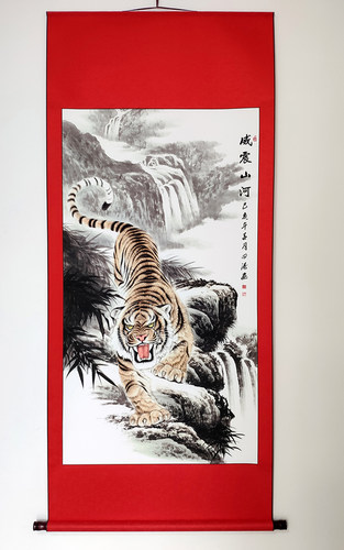 国画 工笔虎 上山虎 下山虎 动物老虎画 宣纸绢布 艺术微喷挂画 - 图2