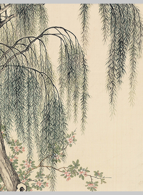 常曾灏 癸酉柳荫灵犬 工笔走兽国画 高清复刻 客厅玄关装饰画
