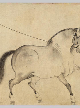 元赵孟頫饮马图古代名画微喷画