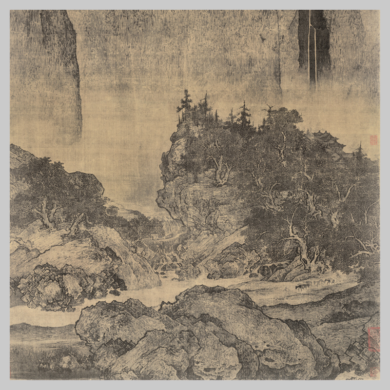 宋 范宽 溪山行旅图 国画 古代山水 客厅玄关办公室挂画 微喷复制,淘宝优惠券,粉丝福利购,淘宝优惠卷