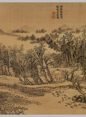 清 王翚 唐人诗意图 古山水风景人物国画 高清 艺术微喷 装饰画