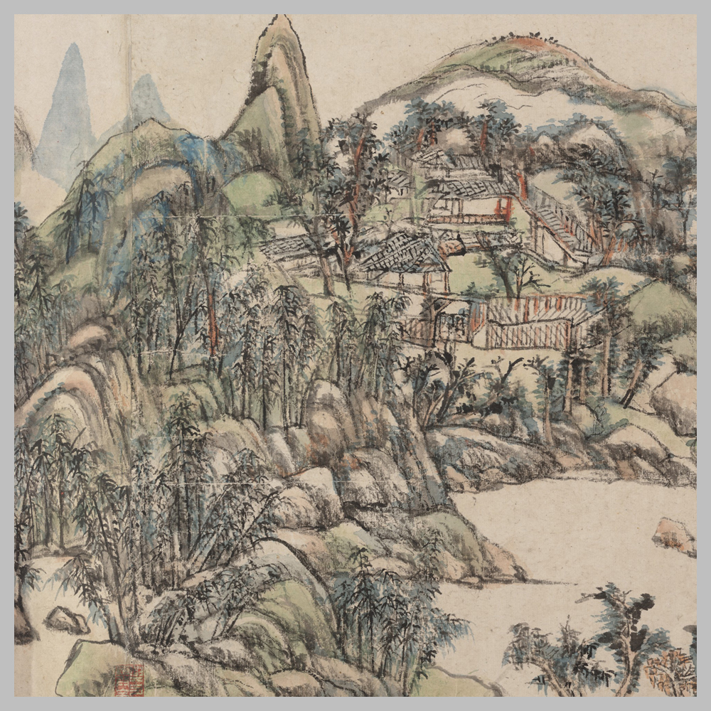 清 王原祁 辋川图卷图 古山水风景人物国画 高清 艺术微喷 装饰画