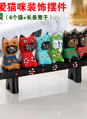 热卖东南亚风巴厘岛小猫动物木雕