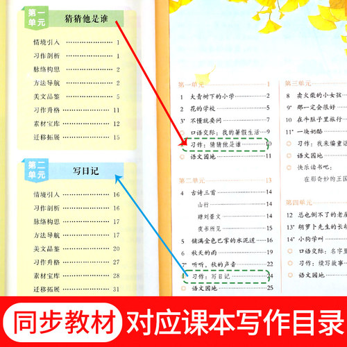 三年级上册同步作文新版部编人教版小学生3年级作文书籍大全上学期语文教材同步专项训练写作专项训练书技巧范文素材积累 - 图0