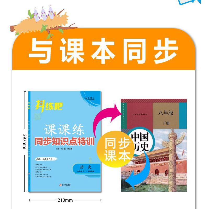 八年级下册历史同步练习册初二初中必刷题知识点特训配套练习题课本全套教材书中考中学教辅复习辅导资料精编试卷总复习小题狂做-图0