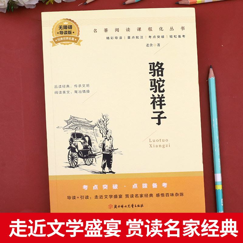 骆驼祥子七年级必读正版原著钢铁是怎样炼成的和海底两万里下册课外书老舍人教版完整练成初中初一下册人民文学教育读物出版社怎么