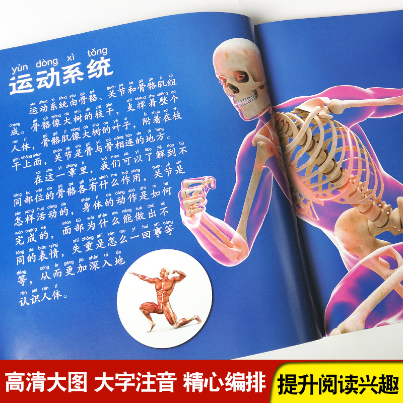 人体大百科注音版我们的身体百科全书儿童科普百科绘本带拼音读物小学生一二三年级阅读课外书籍6-9岁认识身体的秘密小眼睛看世界
