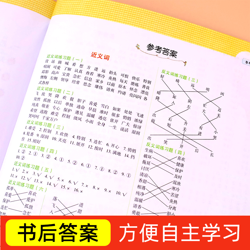 2023版一年级下册近义词反义词形近字同音字多音字同步专项训练书 人教版小学1年级下语文课堂词语积累基础知识大全复习资料练习题 - 图3