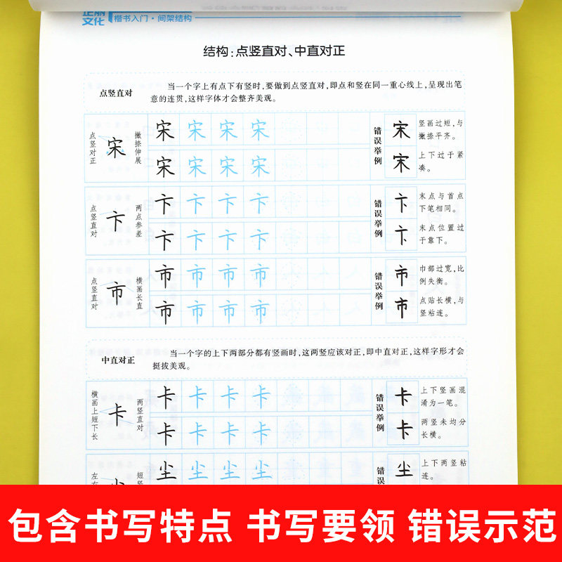 楷书字帖入门控笔训练间架结构偏旁部首基本笔画练字帖临摹纸字帖成人练字行楷小学生中大学生楷书体硬笔手法田英章硬笔书法练字本_虎窝淘
