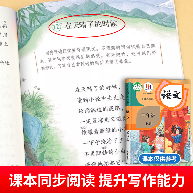 小学生现代诗 四年级下册必读的课外书 白桦叶赛宁诗选 在天睛了的时候戴望舒诗集 四年级下册现代诗歌精选集教材配套同步阅读书籍 - 图0